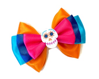 Coco Hair Bow | Coco Day of the Dead Hair Bow | Coco Dia De Los Muertos Hair Bow | Coco Halloween Hair Bow | 4 inch Bow