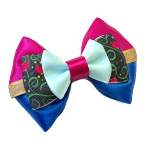 Elsa Anna Olaf Disney Frozen Inspired Character Hair bow Elsa Hair Bow Anna Hair Bow Olaf Hair Bow 4 inch Hair Bow Anna