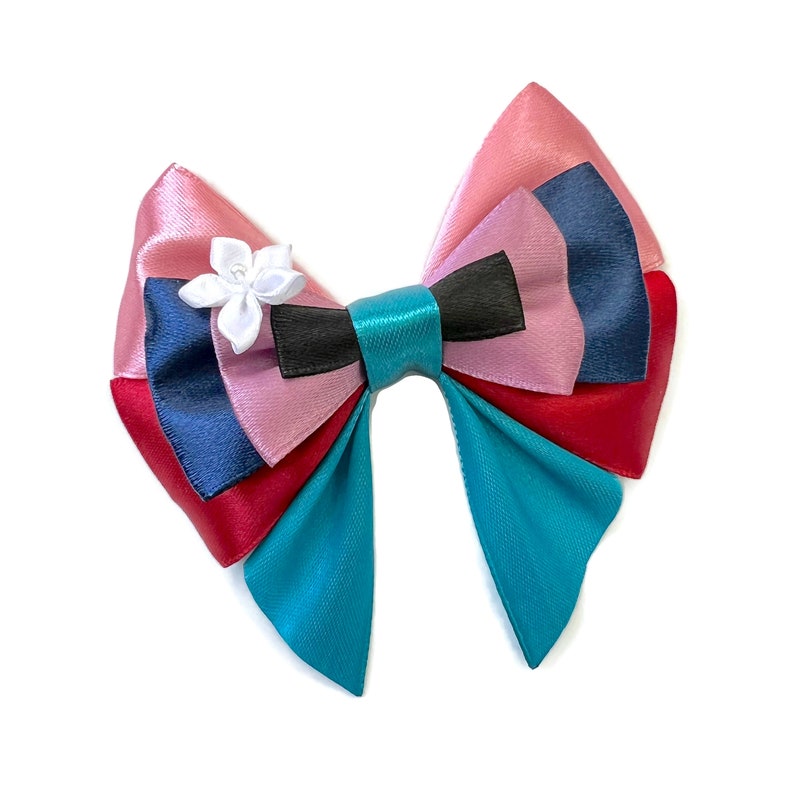 Mulan Hair Bow Mulan Disney Inspired Hair Bow Disney Princess Inspired Hair Bow 4 inch Hair Bow image 3