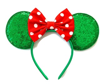 Christmas Minnie Polka Dot Mouse Ears