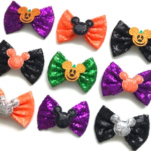 Halloween Mouse Inspired Sequin Hair Bow