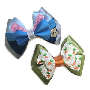 Zootopia Hair Bow Judy Hopps Hair Bow Nick Wilde Hair Bow Disney Inspired Hair Bow 4 inch Hair Bow image 5