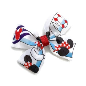 AquaDuck Pirate Mickey Hair Bow Disney Cruise Line Inspired Hair Bow 4 inch Hair Bow Red