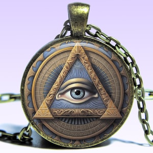 Eye of Providence Pendant: All-Seeing Eye Amulet Necklace