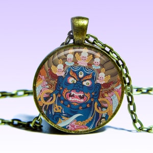 Mahakala Amuleto Mahākāla COLLANA Namse Amuleto Dàhēitiān Daeheukcheon Daikokuten Mantra Lotus Yoga