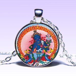Dakini Ekajati Amuleto Tara Om COLLANA Māhacīnatārā Amuleto Fascino Ciondolo Tara Blu Yoga Ohm Lotus Dakini