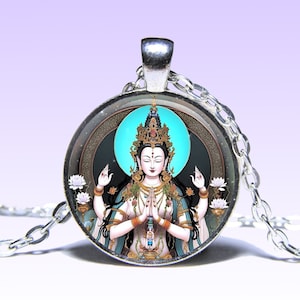 Amuleto Prajnaparamita Prajñāpāramitā Devi COLLANA Amuleto Yum Chenmo Prana Charm Mantra Perfezione della Saggezza Trascendente Yoga Om Loto
