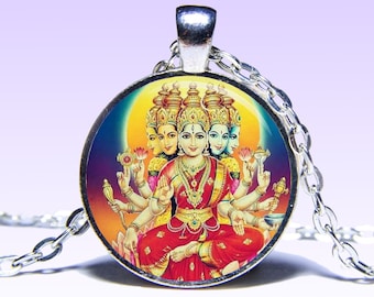 Gayatri Necklace Hindu deities Savitri NECKLACE  Sadasiva pendant  Mukta, Vidruma, Hema, Neela, Dhavala