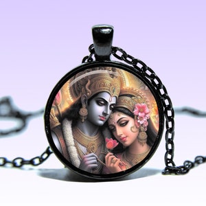 Colar com pingente de amuleto da deusa Sita, Senhor Rama, Ram, Yoga Om, joias, amuleto, pingente de lótus