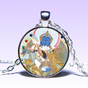 Collana Guru Rinpoche e Yeshe Tsogyal Yoga Om Padmasambhava Lotus Amuleto Ciondolo con ciondolo Tantrico Yogini Ohm