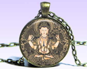 Avalokiteśvara Amulet Padmapani NECKLACE Kanzeon Amulet Charm Pendant Yoga