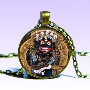 Mahakala Amuleto Mahākāla COLLANA Namse Yoga Lotus Amuleto Dàhēitiān Daeheukcheon Daikokuten