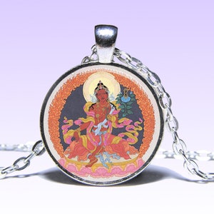 Rode Tara Godin-hangerketting: Dakini-amulet, lotusbedel
