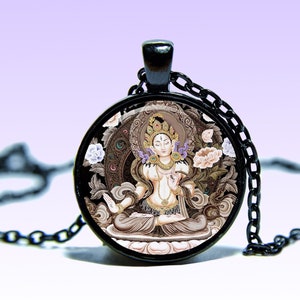 Witte prinses Mandarava-hanger: Arya Tara-amuletketting