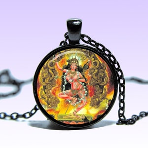 Dakini Tara rode hanger godin rode tara-ketting Om lotusketting Dakini-amulet Tara-bedel yogahanger mantra Dakini Tara rood