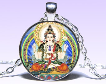 Avalokiteśvara Amulet Necklace: Padmapani Kannon Pendant Yoga