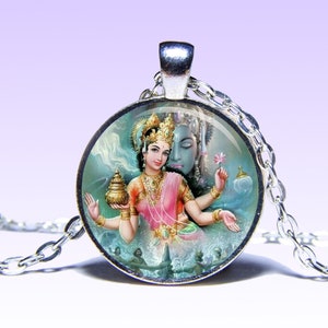 Lakshmi Amulet Pendant Necklace: Goddess of Prosperity, 24&quot; Chain