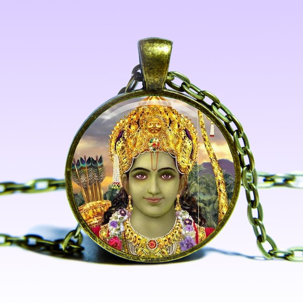 Lord Rama Amulet Pendant Ram NECKLACE Yoga Jewelery Ramacandra Amulet Charm Pendant for Him or Her