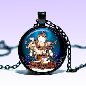 Vajrasattva Yab-Yum Amuleto Shingon Om Lotus COLLANA Vajrasattva Amuleto Prana Fascino Mantra Ciondolo Yoga Ohm Yab-Yum
