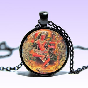 Rode tara-godin-hangerketting: oma lotus Dakini-amulet