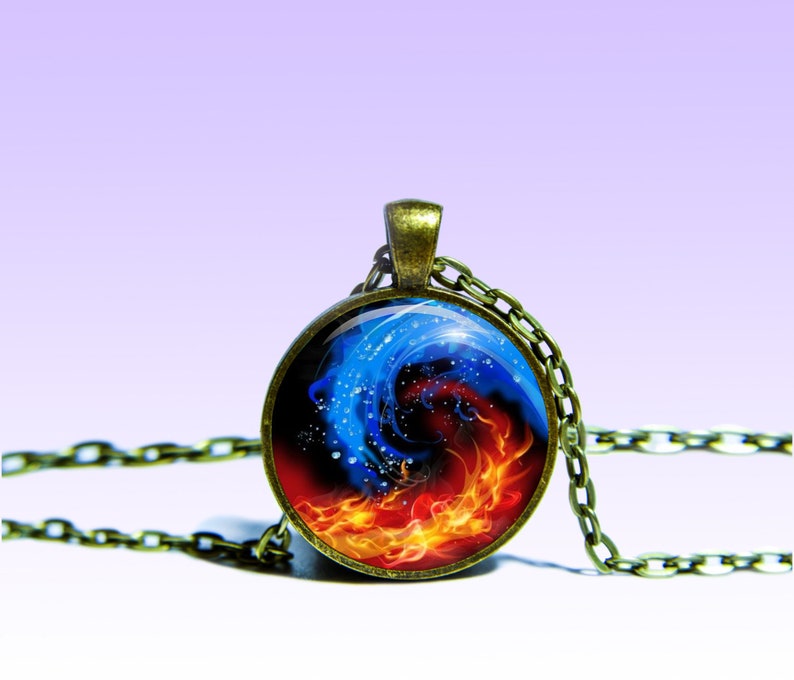 YinYang Fire and Ice Pendant Astrology NECKLACE Zodiac Etsy