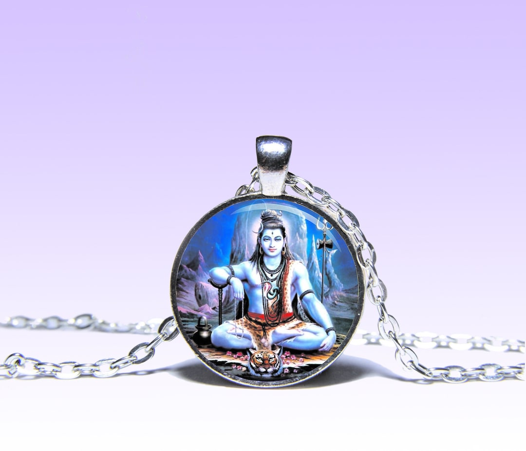 【新品未使用】シヴァ神マハデヴァ オム・ペンダント＋ステンレスロープチェーン シヴァ神のペンダントネックレス：ヨガの神、瞑想のチャーム