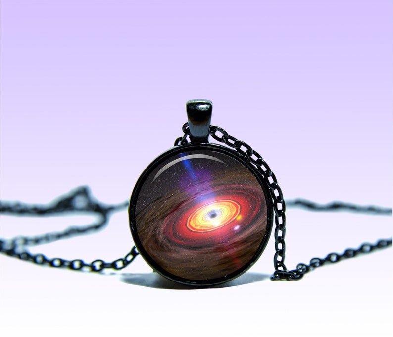 Black Hole Pendant NECKLACE Black Red Jewelery Charm Pendant Etsy