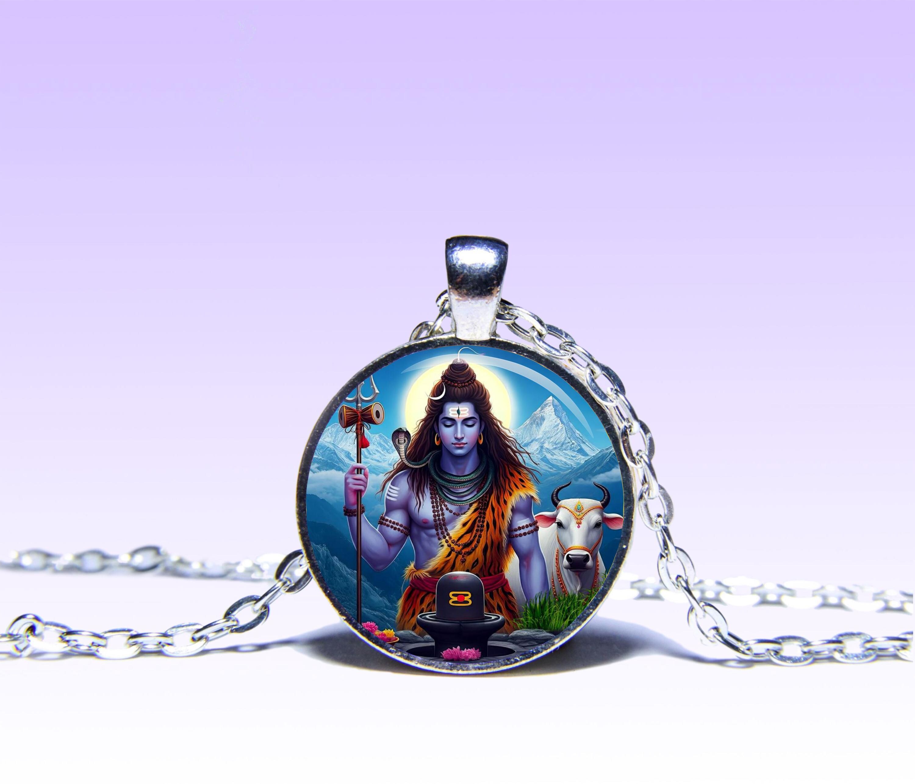 シヴァ神のペンダントネックレス：ヨガ・オーム・チャーム・ロータス