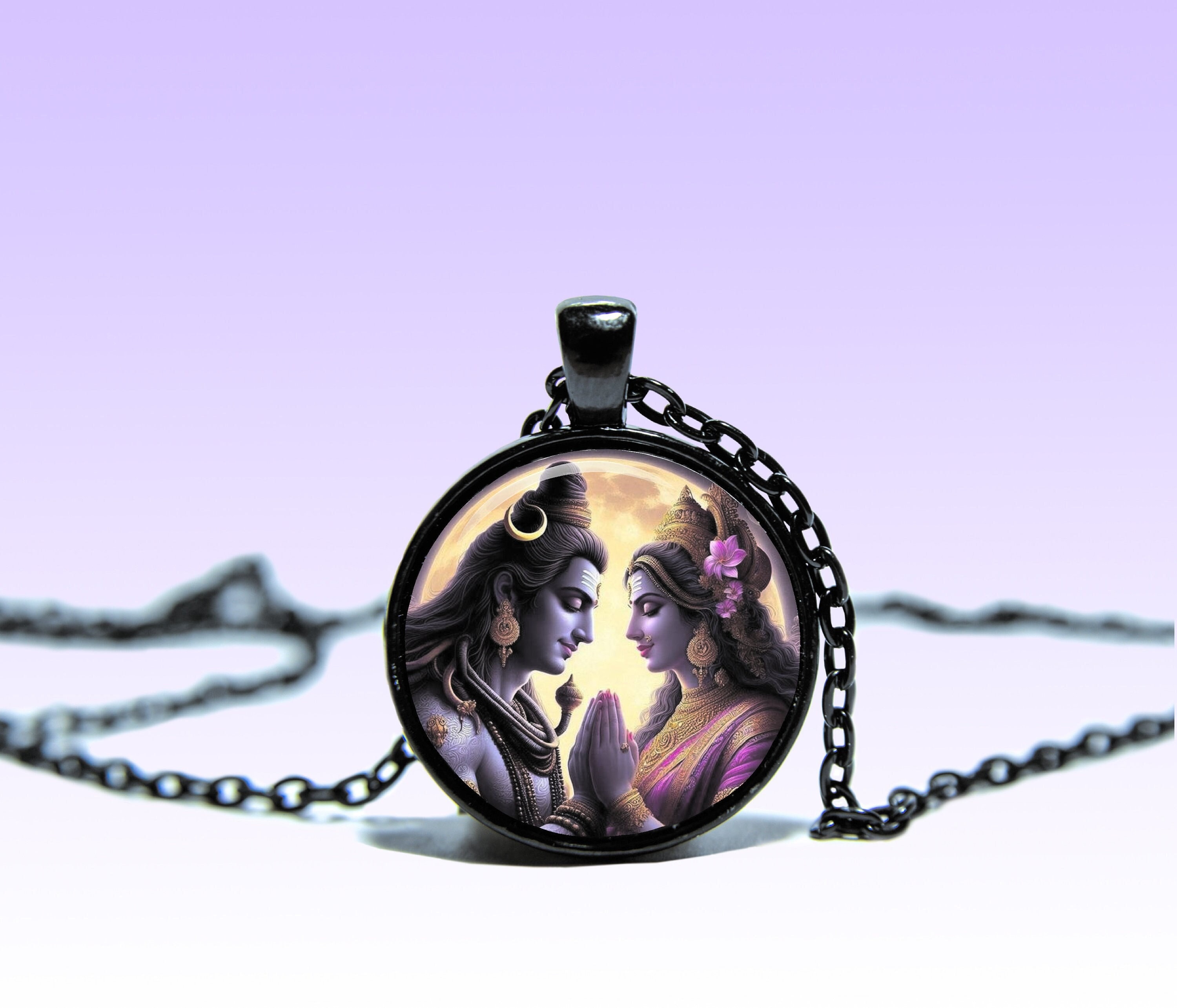 シヴァとパールヴァティのペンダントネックレス：オム・ロータス・ヨガ