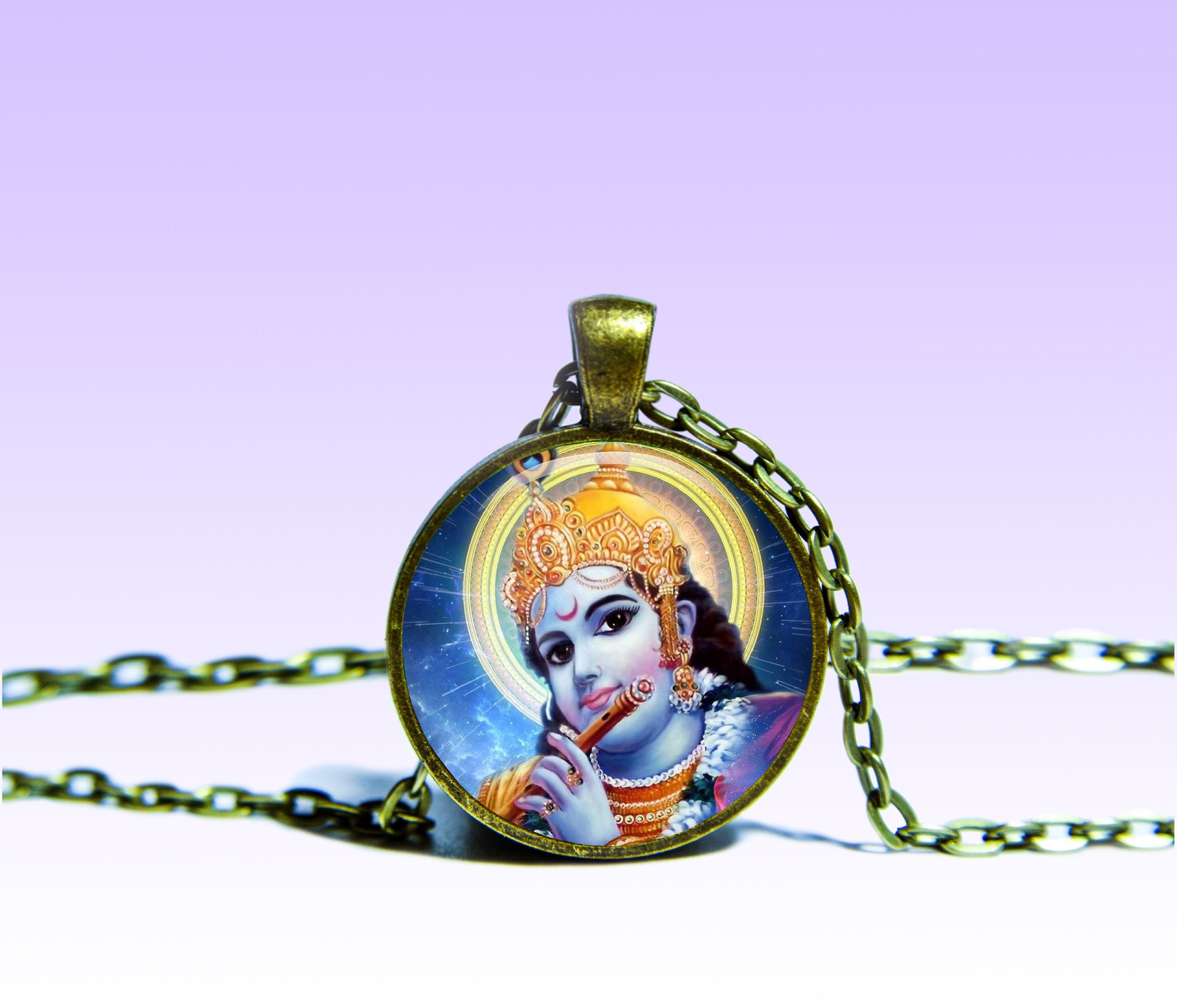 Krishna NECKLACE Krichna Joyería Amuleto Encanto Hinduismo Etsy