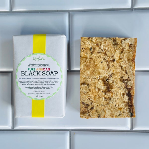 Two (2) African Black Soap, Black African Soap, African Soap, Black Soap, Soft Black Soap, Raw Black Soap, Natural Soap, Body Wash, 4oz each