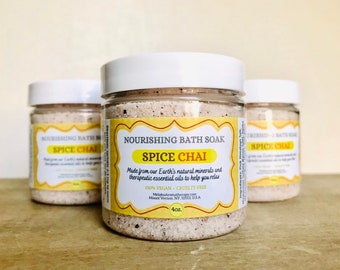 Spiced Chai Bath Soak - Aromatherapy Relaxation Soak with Natural Essential Oils, 4oz