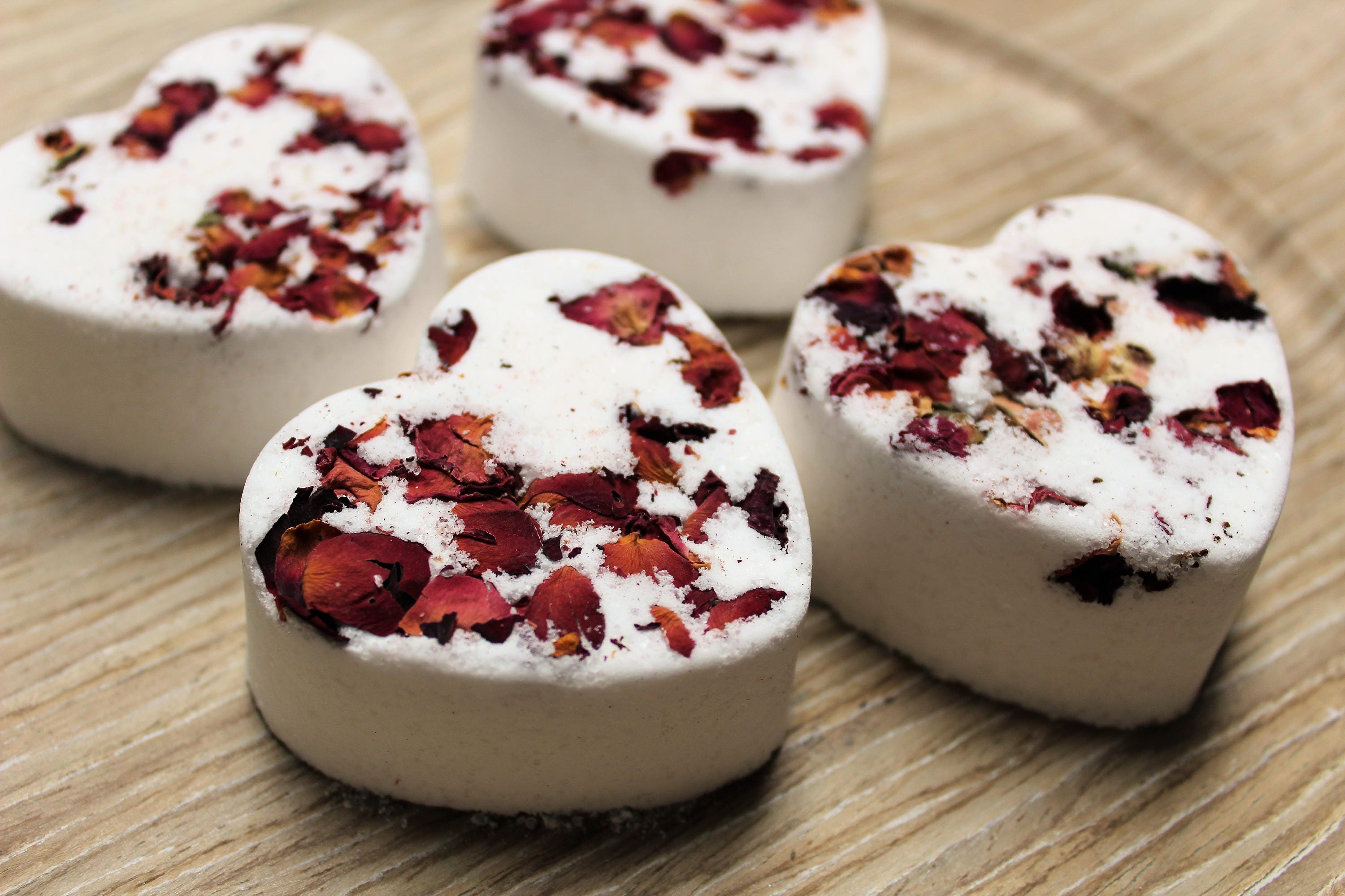 Rose & Ylang Ylang Bath Bomb Set: Floral Aromatherapy Spa