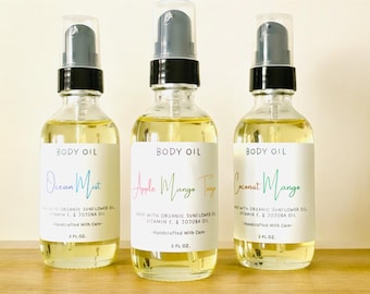 Geparfumeerde lichaamsolie: natuurlijke lichtgewicht vochtinbrengende crème, veganistisch dierproefvrij (2oz)