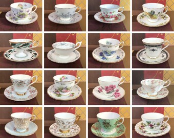 Selection Of Teacups And Saucers, Sold Separately, Bone China Tea Cup Duos, Please Choose From Drop Down Menu