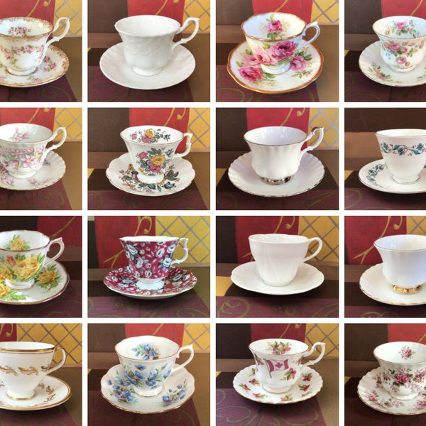 Selection Of  Vintage Royal Albert Teacups And Saucers, Bone China England Tea Cup Duos, Please Choose From Drop Down Menu