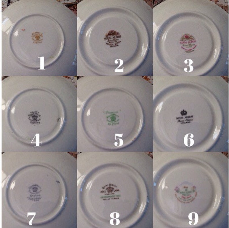 Tea Party Bridal Shower Group 5 Bone China England Saucers ONLY Royal Albert Orphan Saucers Replacement China