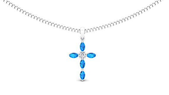 ブルートパーズクロス型ネックレス ブルートパーズ メンズ ネックレス クロス : ZION - 通販 - Yahoo