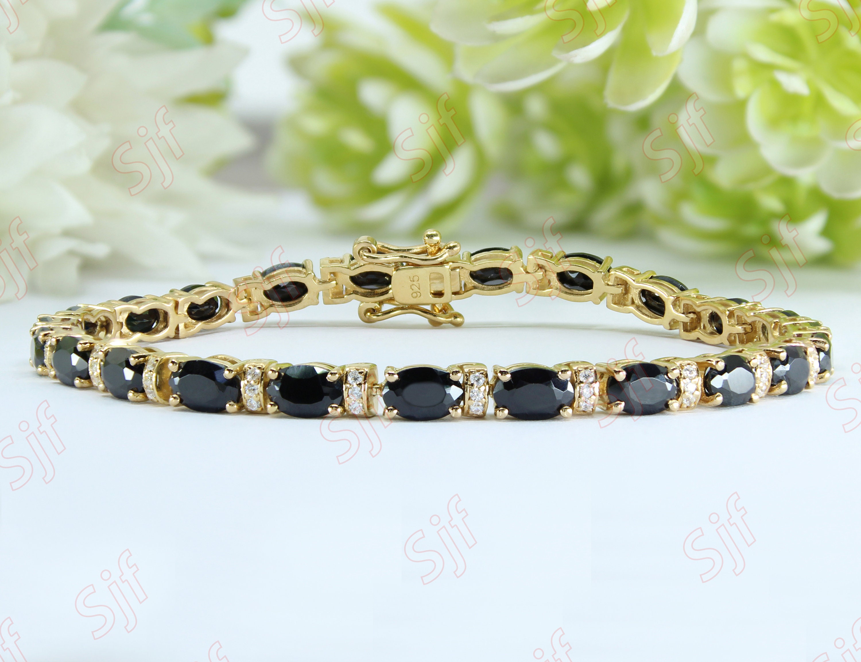 10k Gold Black Onyx Bracelet