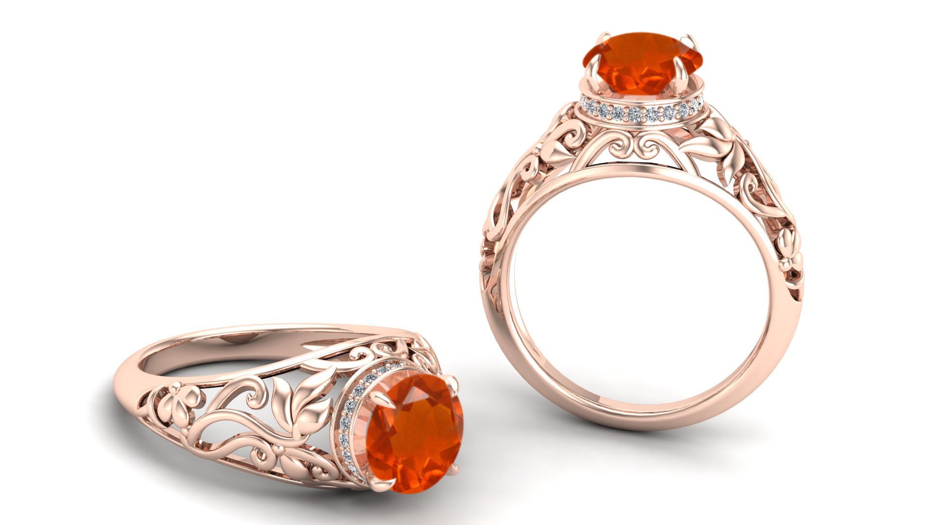 AAA Natural Fire Opal Wedding Ring for Women Vintage Art Deco Etsy