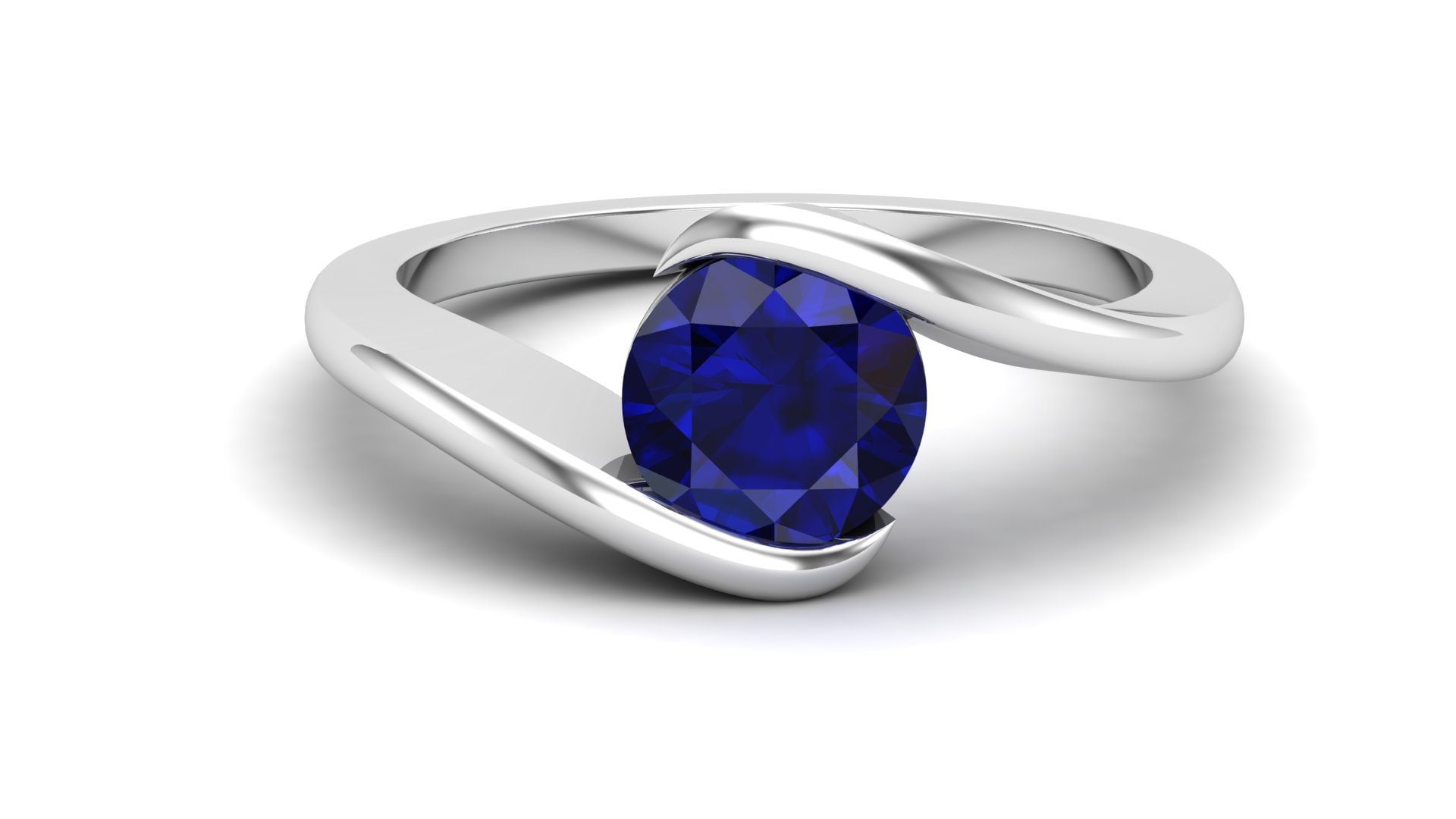 【こじゅ様】ラボグロウンサファイア リング／クラシックデザイン 6ct ヴィンテージサファイア婚約指輪：ラボグロウンブルーストーン