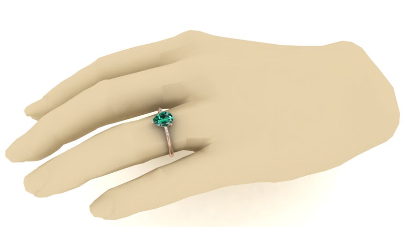 Wedding Ring For Bride Antique Pear Shape Green Stone Ring Gift For Love Pear 8x6 Emerald Engagement Bridal Ring Bridal Moissanite Ring