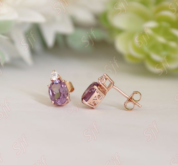 Pendientes Colgantes Ovalados De Plata Con Kunzita Rosa Labrada - ¡regalo Perfecto Navidad O Cumpleaños!