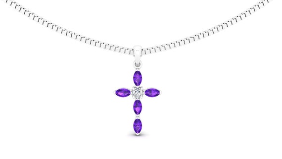 Sterling Silver Marquise Amethyst Pendants Sterling Silver Marquise Amethyst Pendants