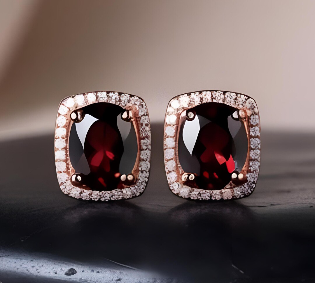 Orecchini A Perno In Argento 925 Con Zirconi Cuore Rosso - Alfred & Vincent