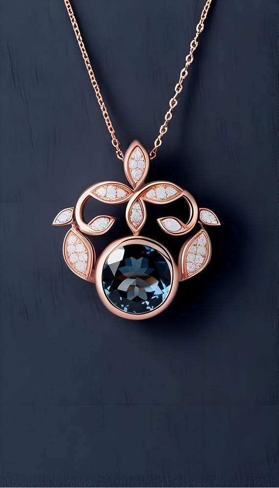 ロンドンブルートパーズ 18インチ ケーブルチェーンネックレス