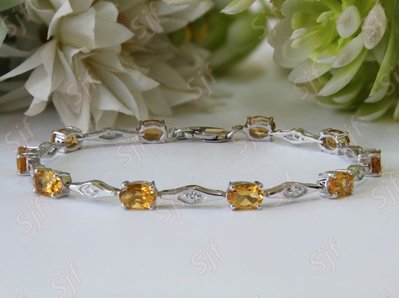Bracciale Tennis In Argento 925 Con Pietra Portafortuna – Regalo Donna Elegante Per Compleanno, San Valentino, Festa Mamma