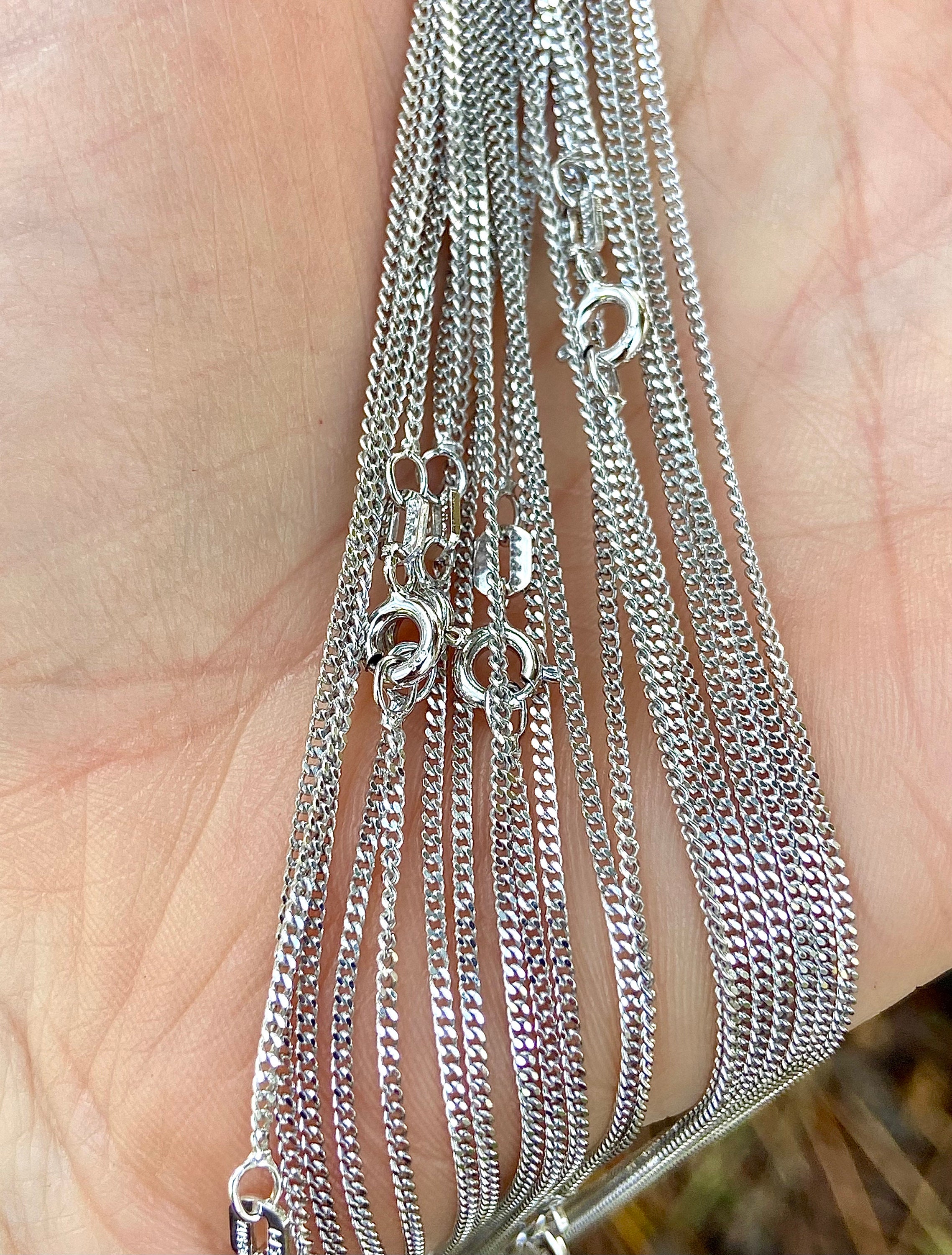 925 collane a catena con graffette in argento sterling con pavé di zirconi trasparenti da donna all'ingrosso