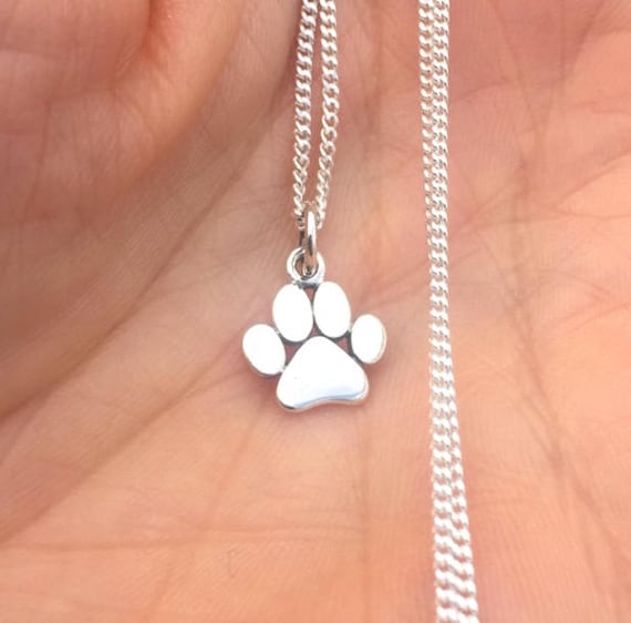 Sterling Silver Dog Paw Print Heart Necklace Small One Cat Pet Pride Pendant  Animal Love Charm Simple Pawprint Four Legged Mom Jewelry 3/4 - Etsy