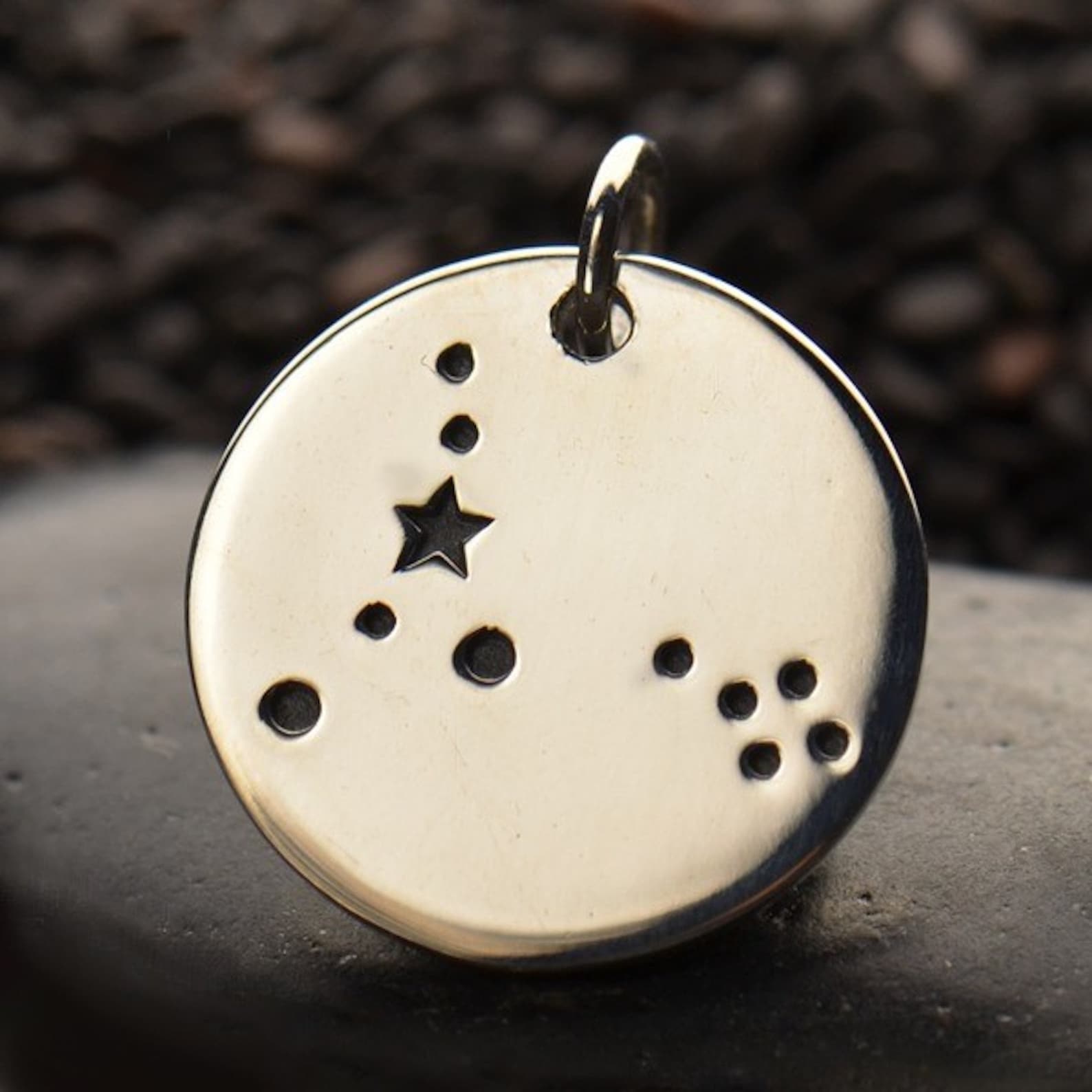 Zodiac Charm Necklace, 925 Sterling Silver Constellation Pendant ...